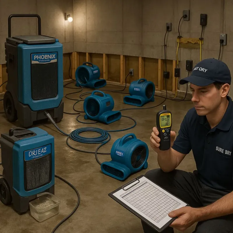 Structural Drying and Dehumidification process in Montross, VA